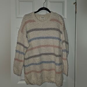 ADORA Women's Cozy Striped Sweater - Cream, Pink, Blue, Grey